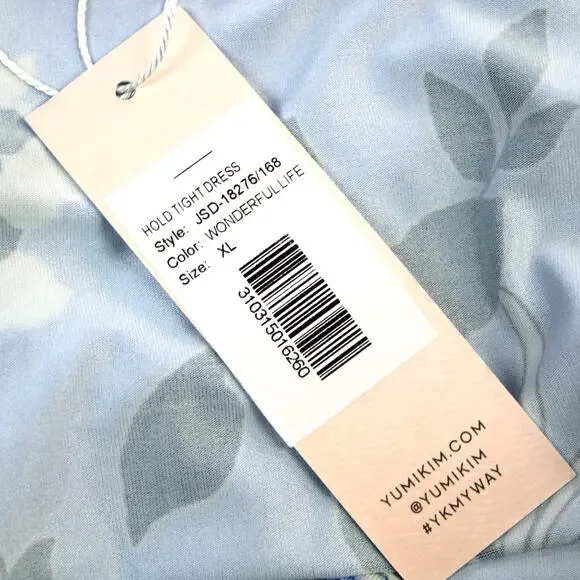 NEW Yumi Kim Maternity XL Hold Tight Dress Wonderful Life Blue Floral Stretchy - Picture 11 of 14